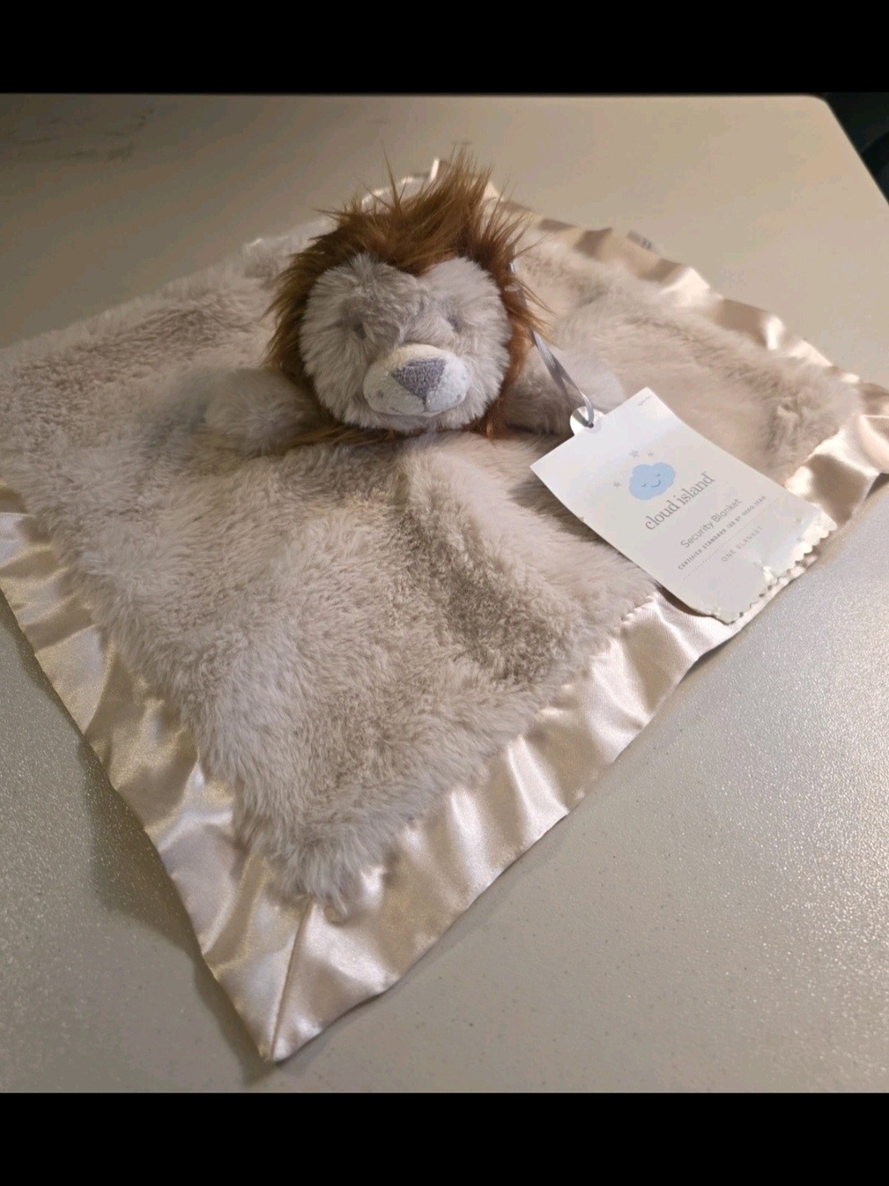 Cloud Island Plush Lion Security Blanket - Beige